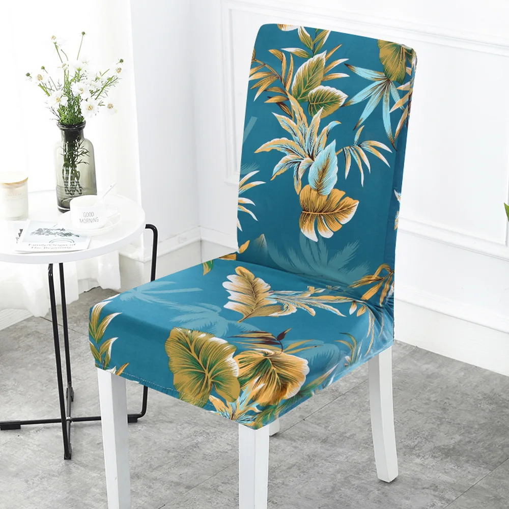 Чехлы на стулья с цветочным принтом, эластичные чехлы на стулья из спандекса для свадьбы, столовой, офиса, банкета, 1 шт - Цвет: as picture
