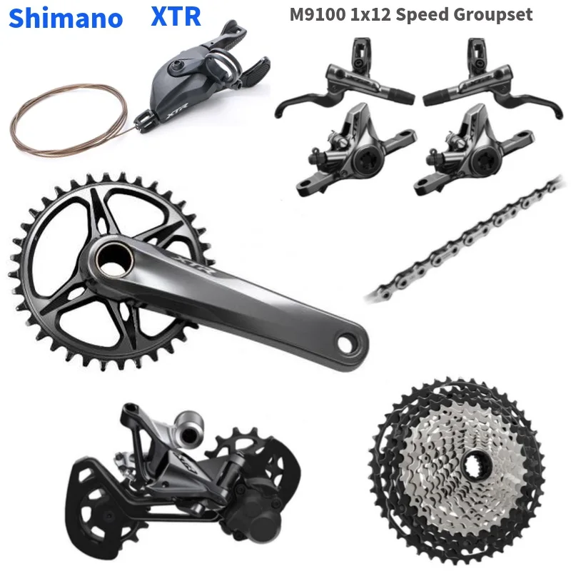 

shimano XTR M9100 12 Speed 1x12 Groupset Shifter Lever Rear Derailleur SGS Cassette 12-Speed Chain 10-51T