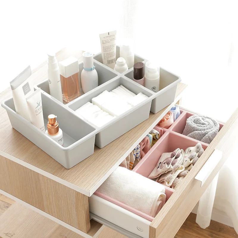 

Plastic Grid Desktop Seperated Cosmetic Storage Box Drawer Debris Organizing Box Skincare Cosmetic Box