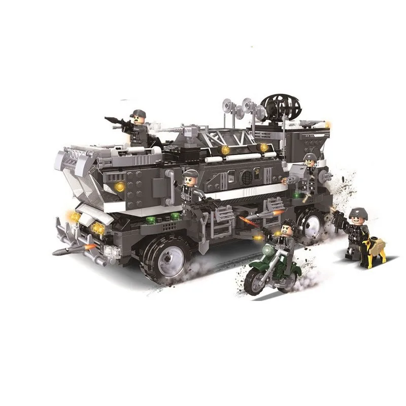 

World war City Special Police series Air defense command vehicle soldier Figures Building Blocks Toys For Children Gifts
