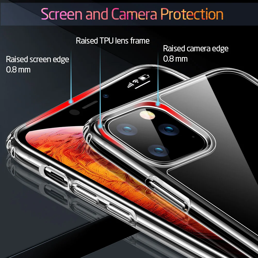 ESR Tempered Glass Case for iPhone 11 11Pro Max Shockproof Luxury Bumper Case for iPhone 11 Pro Max Mirror Cover Glass Cases