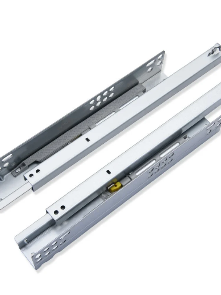 Two-section Thickened Support Bottom Hidden Damping Slide Rail Silent Track Drawer Hydraulic Guide | Обустройство дома