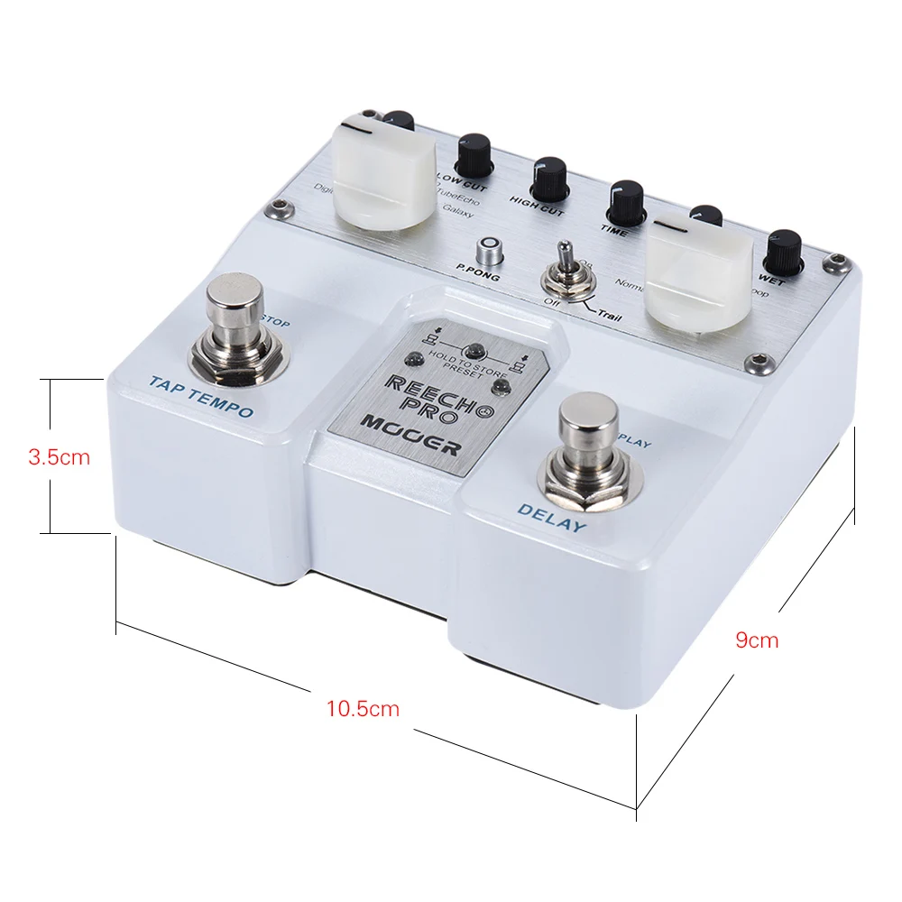 MOOER Reecho Pro Цифровая Задержка гитарная педаль эффектов с 6 эффект дилэй циклическая функция записи 3 расширенные периферийные эффекты