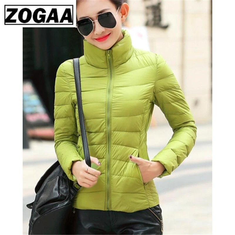 

ZOGAA Women's Parkas Winter Jacket Coat For Woman Casual Solid Stand Collar Parka Jackets Female Cotton Coat Slim Fit Outwear