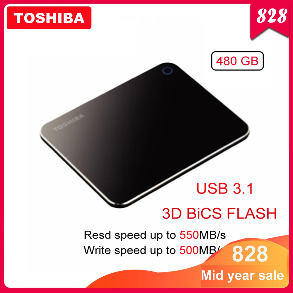 

Original Toshiba XS700 External Solid State Drive Portable SSD 480GB USB 3.1 High Speed Type-C Mobile Hard Drive Encrypted SSD