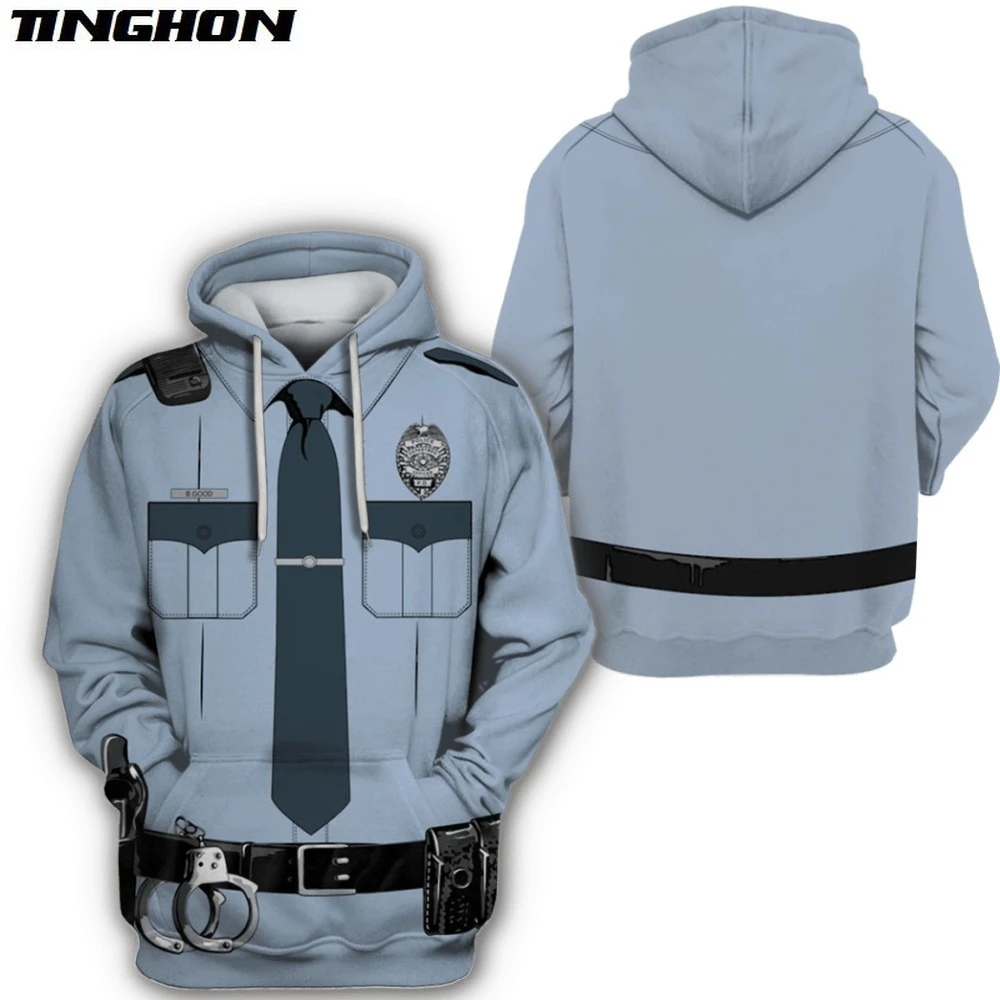 Sudadera con capucha para uniforme de policía con estampado 3d, ropa calle, Cosplay, Unisex, nueva XS 7XL|Sudaderas con capucha y - AliExpress