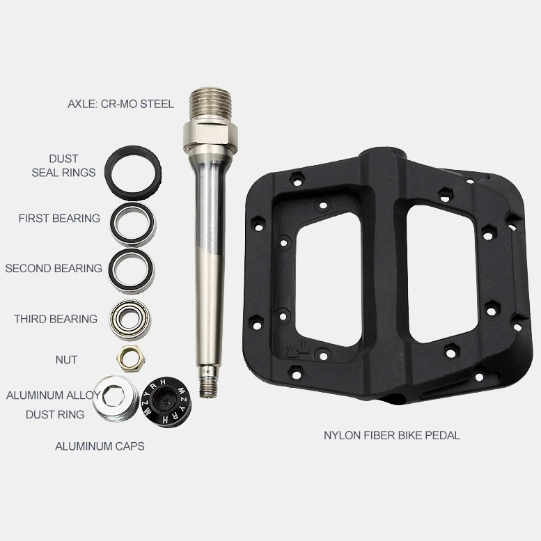 Billig MTB Bike Pedal Nylon 3 Lager Verbund 9 16 Mountainbike Pedale Hohe Festigkeit Nicht Slip Fahrrad Pedale Oberfläche für Road BMX MT