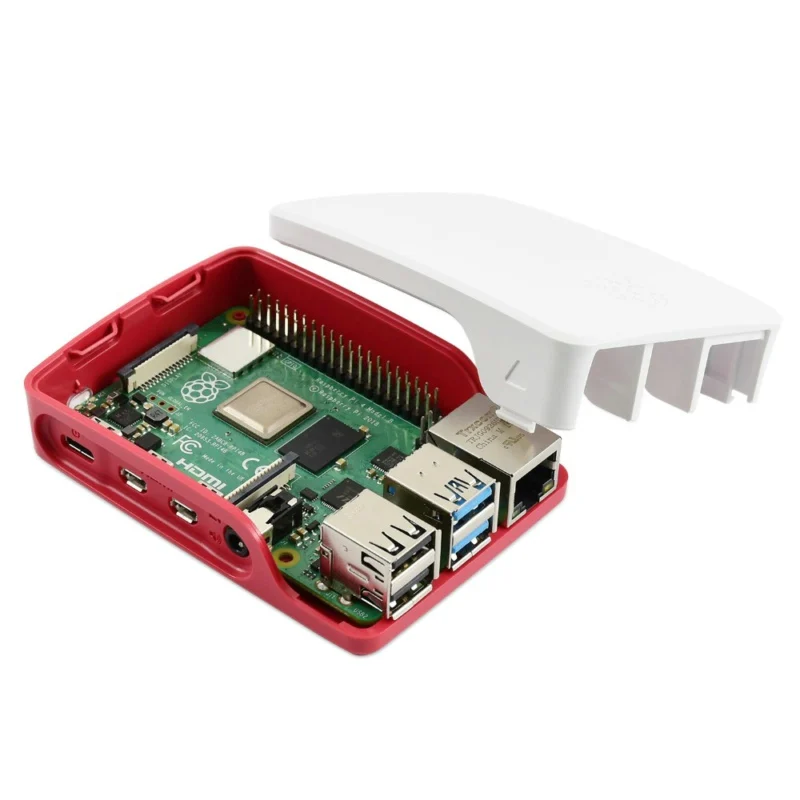 Официальный чехол Raspberry Pi 4 model B из АБС пластика красного и белого цветов