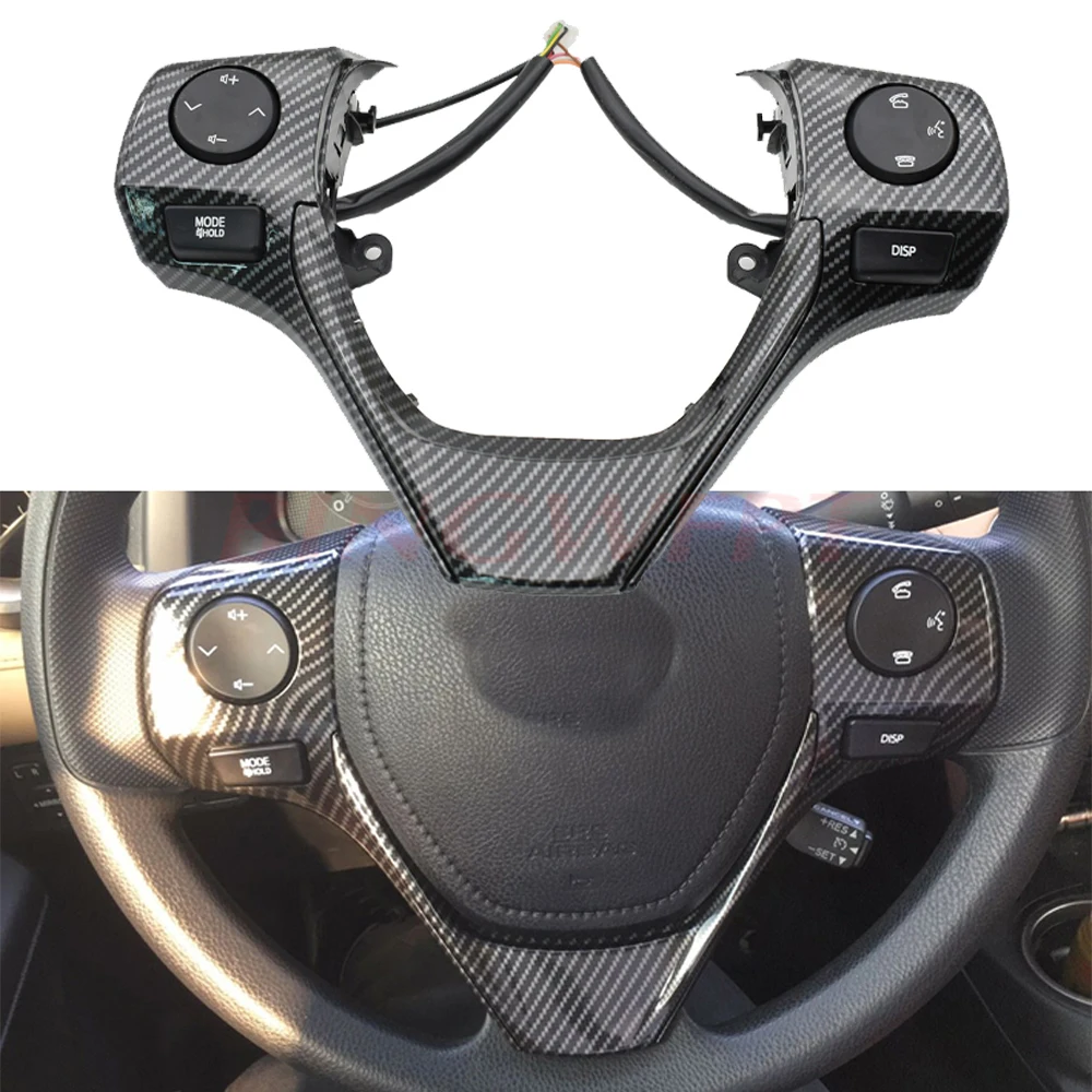 Carbon fibe 84250-02560 кнопки Bluetooth телефон рулевое колесо аудио кнопка управления для TOYOTA