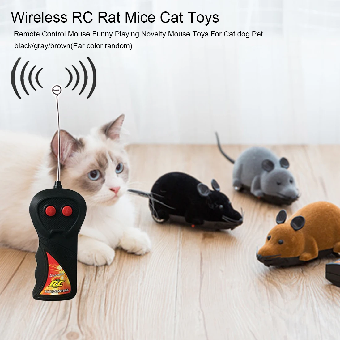 Control remoto inalámbrico RC electrónico rata juguetes para gatos graciosos juguete para gatos de simulación del producto para mascotas ratón ratones de juguete de gato para gato