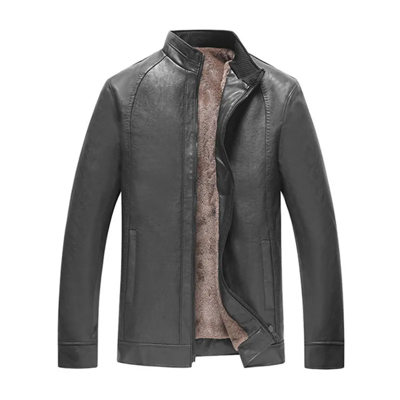 

PU Leather Jacket 2019 New Fashion Winter Male Plus Size Black Brown Mens Stand Collar Coats Leather Steam Punk Biker Jackets