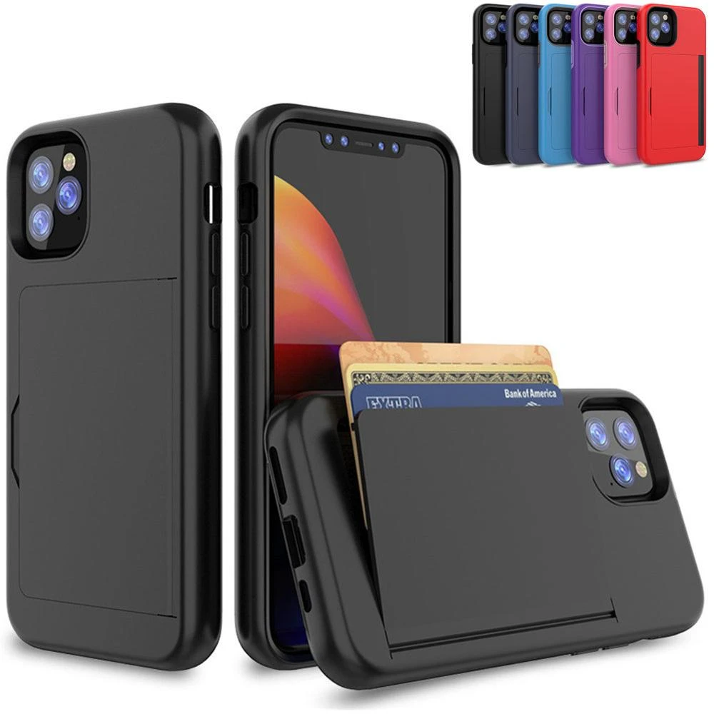 cute iphone 8 cases Candy Color Case For iPhone 11 Pro MAX 2019 7 8 Plus 6 6s X XS MAX XR Case Armor Card Slot Cover for iPhone 5.8 6.1 6.5 2019 7 8 phone cases for iphone 7