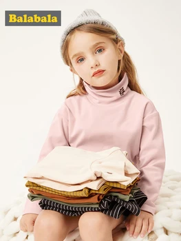 

Balabala Boys Long Sleeve T-Shirt Winter 2019 New Children's clothing Baby Bottoming Shirt Girls Wild High Collar