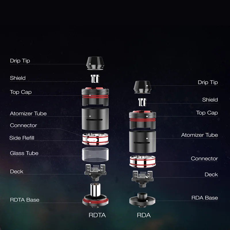 Оригинальный резервуар для электронной сигареты Vaptio Turbo RDTA L с переключателем