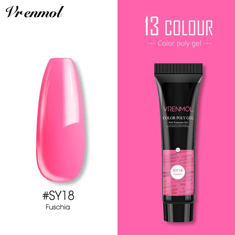 Vrenmol 15g Acrylic Color Poly Gel Gel Nail Polish Gel Finger Extension Poly Gel Camouflage Soak Off UV Camouflage Nail Art - Color: 15G SY18