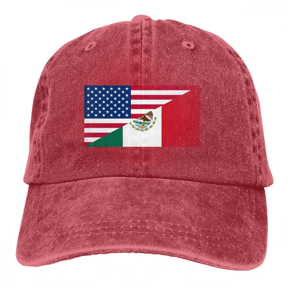 Мексиканские американцы Casquette черные унисекс Мужские Женские джинсовые бейсболка с ремешком кепки регулируемые Гольф папа шляпа