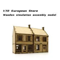 1/72 European Store Scene Model Rural Architecture Wooden Assembly Model Miniature House Landscape Handmade Toys 1