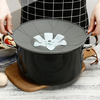 

Food grade health silica gel anti overflow lid household kitchen universal pot cover high temperature resistant stew pan lid