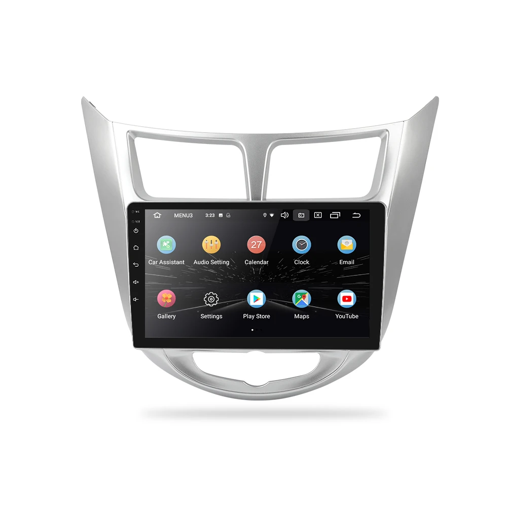 Cheap 9" Android 9.0 Car Radio 2din car radio DSP 2.5D IPS Screen GPS NAVIGATION WIFI For Hyundai solaris verna Player Front&Rear CAM 32