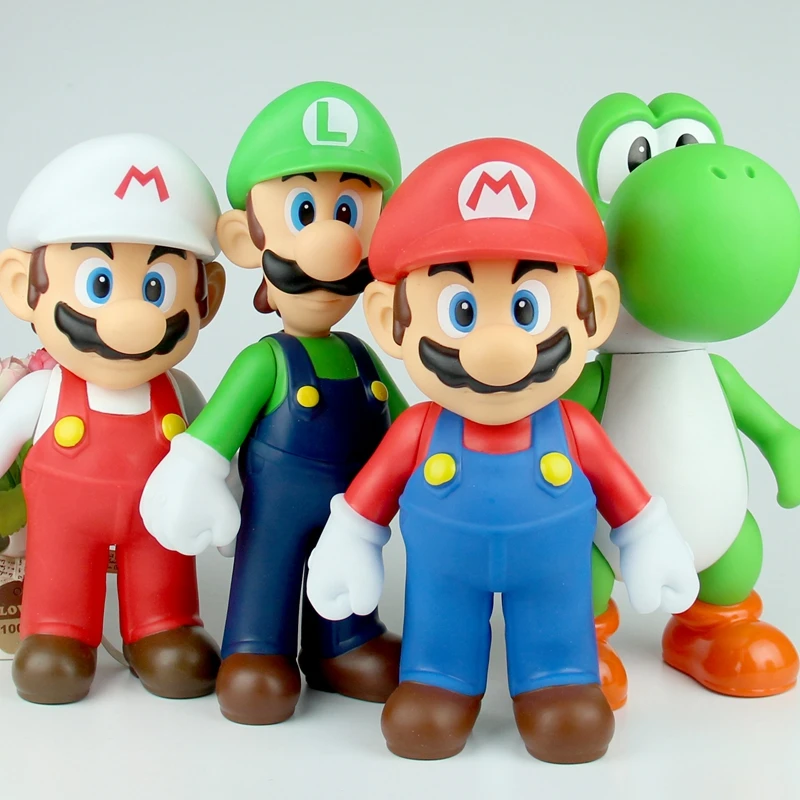 Super Mario Bros Luigi Yoshi Donkey Kong Wario de PVC figura de acción de juguete colección de marionetas modelo juguetes para niños regalos de cumpleaños