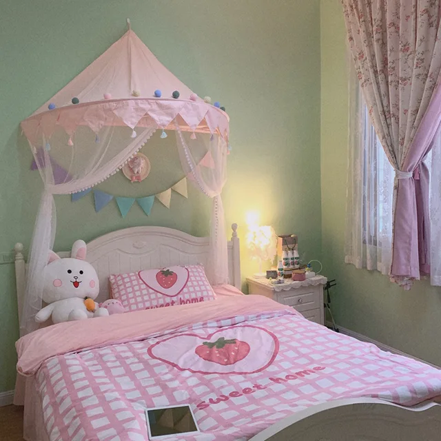 Pink Princess Castle Play House Nordic Kid Play Tent Tipi Enfant Indoor Baby Girls Crib Canopy Net Bed Tent Children Room Decor 5