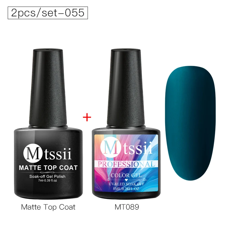 Mtssii 2 шт Матовый цветной набор гель-лаков для ногтей матовый верхний слой Полупостоянный замачиваемый УФ лак для ногтей Гель-лак для ногтей - Цвет: JZH06949