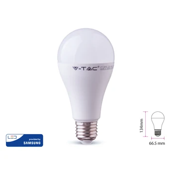 

V-TAC LC2727F Led lamp E27 A65 17W cool white 6400K bulb ball Samsung Chip warranty 5 years SKU-164