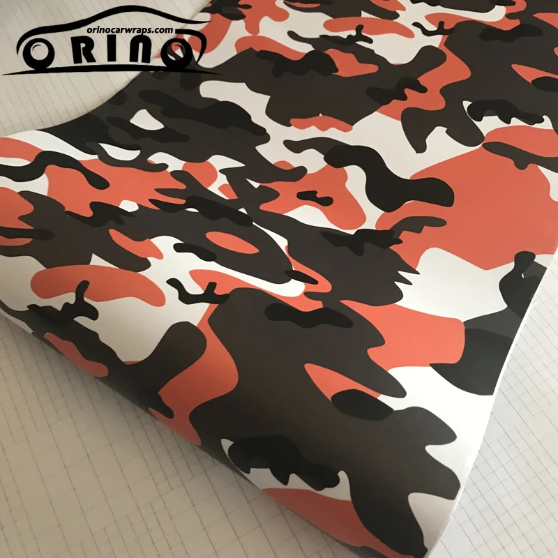 Orange Black Camouflage Vinyl Film Sticker-2