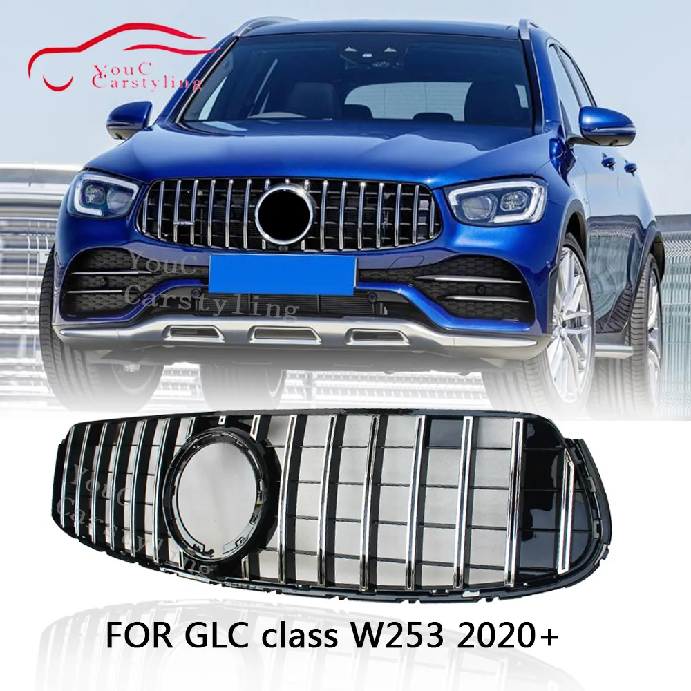 W253 X253 GT решетка передний бампер R сетка Серебряная для Mercedes GLC class C253 5 дверный SUV 2020