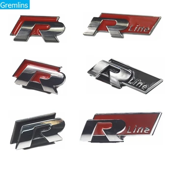 

Universal R Logo Sticker Car Steering Wheel Sticker Car Chromed Emblem Badge Decal Sticker R Racing For VW