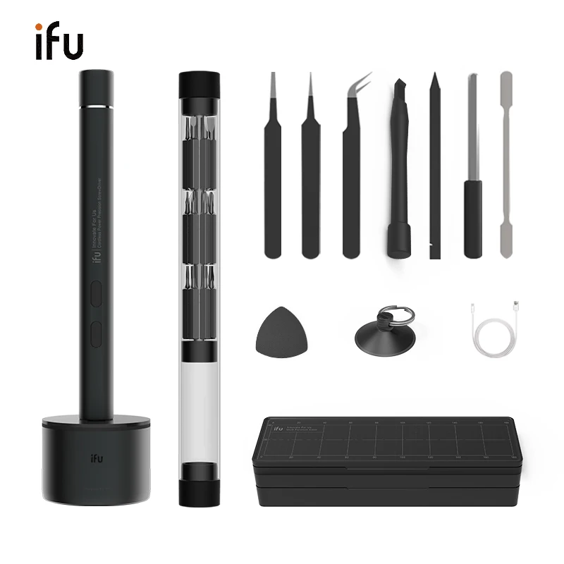 

IFu Mini Electric Cordless Screw Driver Tool Torx Hex Phillips Kit Li-ion Battery Precision Hand Screwdriver 24 Bit Set