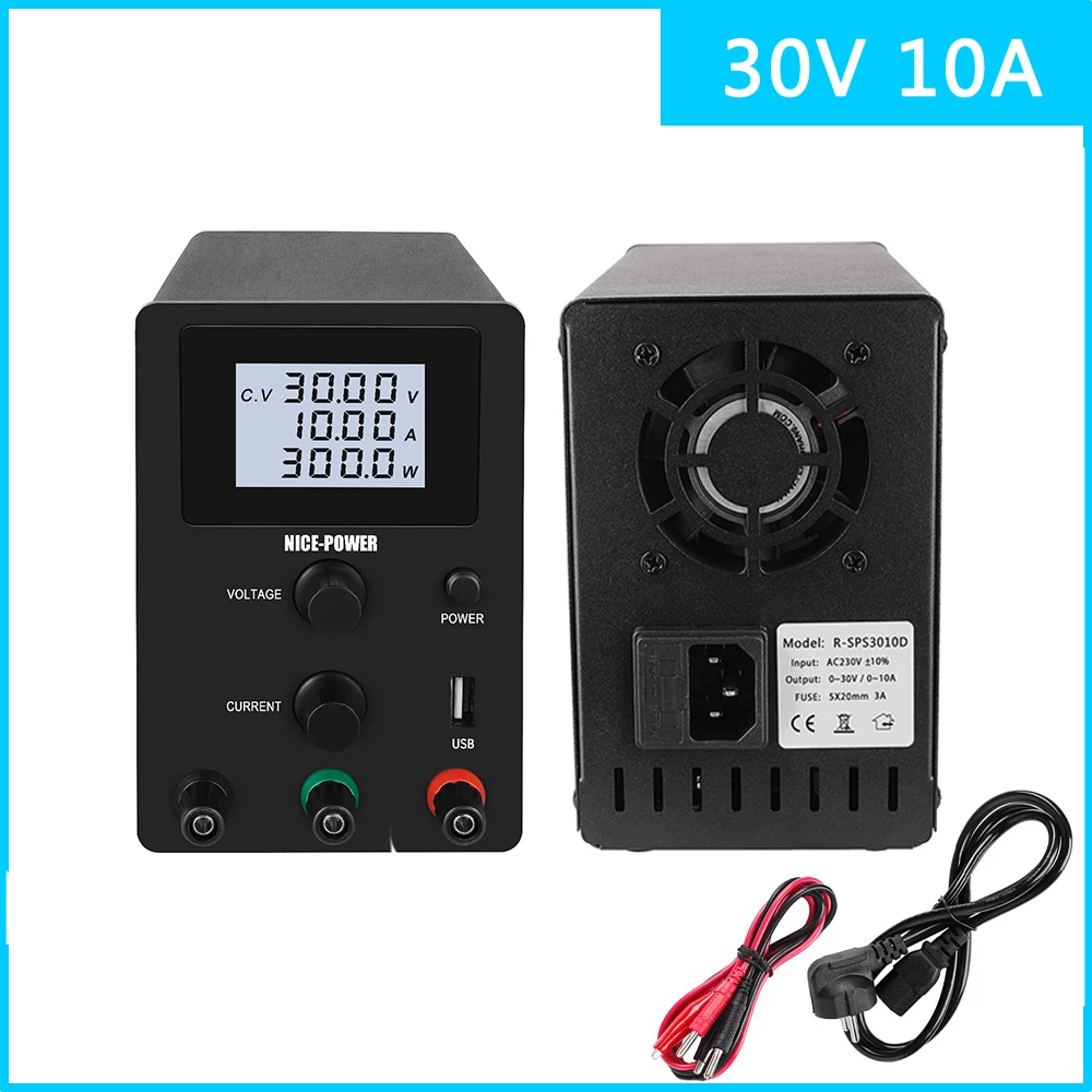 

0.001A 30V 10A USB Lab Bench Power Supply DC Switching Adjustable laboratory Source Digital Voltage Stabilizer LCD screen