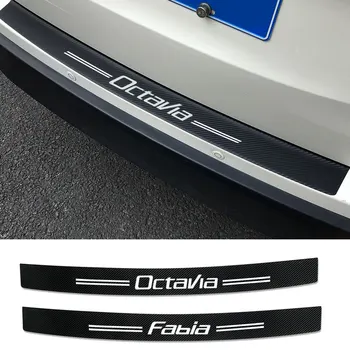 

new For Skoda Octavia 2 A7 A5 Fabia 3 Rapid Superb 3 Kodiaq Scala Karoq Kamiq Accessorie Car Rear Bumper Trunk Guard Stickers