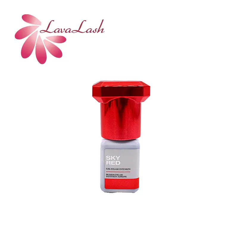 1 Pcs Sky Red Glue Eyelash Extension Glue 2 sec Drying Sky New glue 5ml Lasts 6 Weeks Korea original Wholesale for Prossional 5 bottles 1 2s fast dry korea sky glue s for eyelash extension most powerful 5ml black cap lashes glue long lasting 6 7 weeks