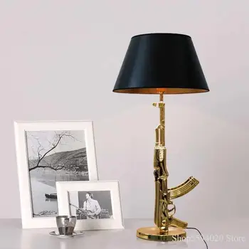 

Musket Table Lamps Living Room Study Luminaire Table Lamps Lighting Lamp Stand Golden Modern for Desk Lights Decor Home 20 AK47