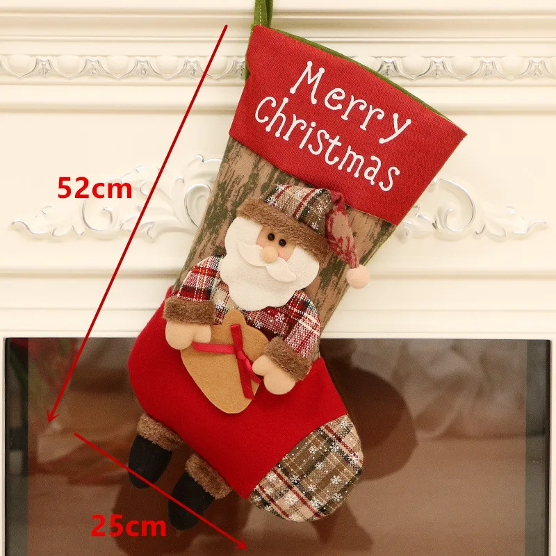 ChristmasSantaClaus Новогодние рождественские носки подарочные сумки рождественские украшения для дома олень Санта Клаус Снеговик Navidad Chlidren конфеты мешок - Цвет: ChristmasSantaClaus