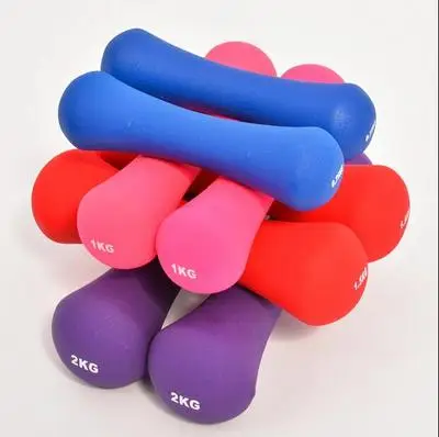2kgx2pcs Home Fitness Yoga Lady Dumbbells Plastic Arm Skinny Rubber Bags Small Dumbbells Fitness Equipment