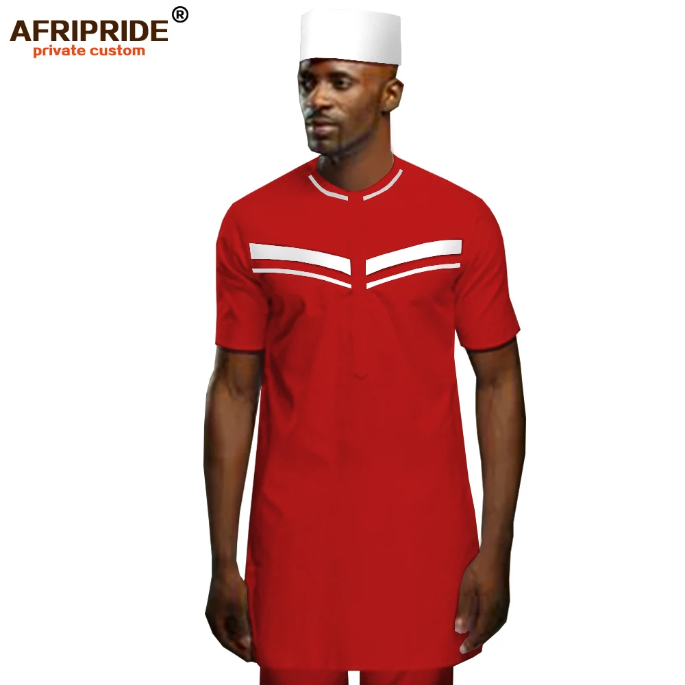 Great Value African Men Clothing Set Tribal Outfit Dashiki Shirts Ankara Pants Traditional Hat 3 Piece Outwear AFRIPRIDE A1916069