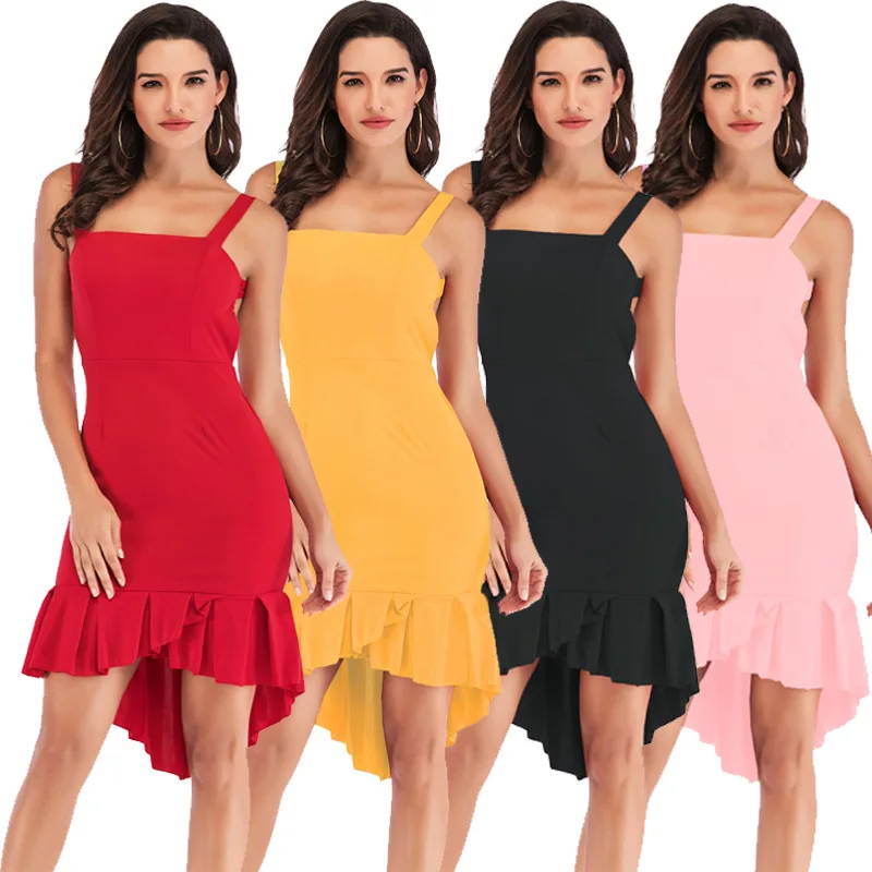 

2019 Europe And America New Style Hot Selling-Slim Fit Strapped Dress Fishtail Skirt
