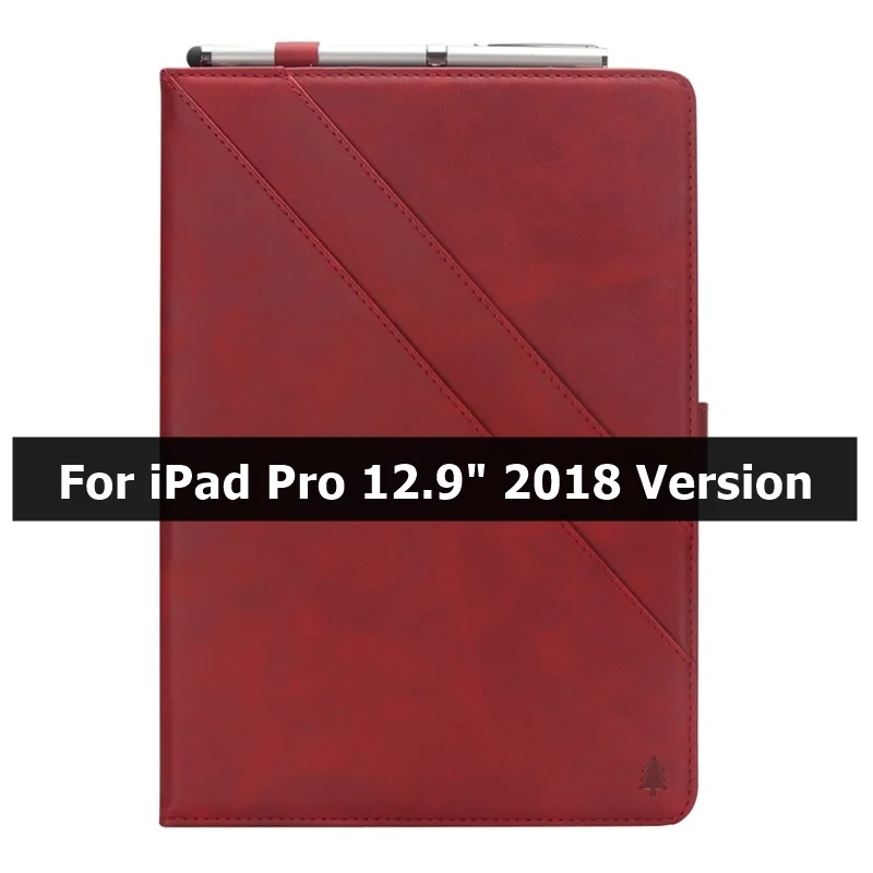 Чехол для iPad Pro 12,9 чехол Смарт кожаный Слот для карт чехол для iPad Pro 12," чехол kimTHmall - Цвет: Red  B