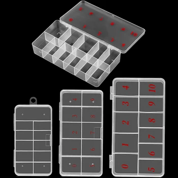 

10Grids/11Grids Nail Art Storage Empty Organizer Box Rhinestones Container Plastic Storage Box For Fake Nail Tips Decorations