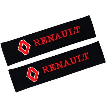 

2PCS Car Safety Belt embroidery pattern covers seat belt case for Renault duster megane 2 logan renault clio car styling