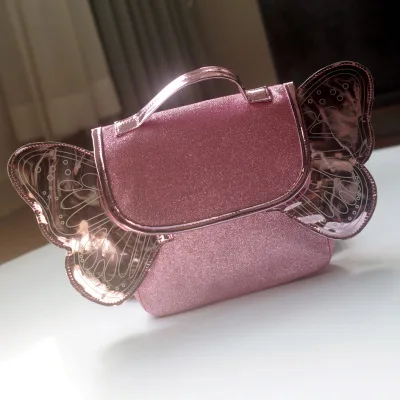 Pink Детский рюкзак с блестками, сумки через плечо, детские сумки с крыльями для маленьких девочек, школьные сумки для детского сада, модные подарки на день рождения, повседневные дорожные сумки - Цвет: Pink