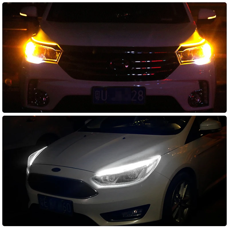2 предмета в комплекте, для Audi TT Coupe Q3 Q5 Q7 A3 A4 A5 A6 A7 B6 B8 B7 B5 C5 C6 C7 Автомобильные дневные ходовые огни, янтарных дневной свет Поворотная сигнальная лампа