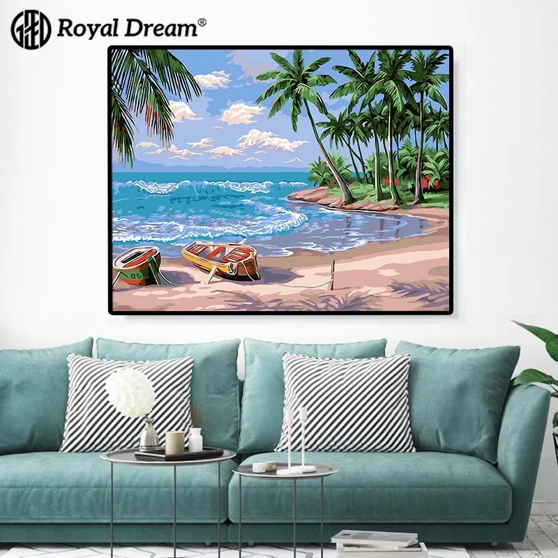 

Digital Oil Painting Reality Doctrine Landscape Painting Pure Handmade Painting Decorative Painting re qing zhong xia with Numbe