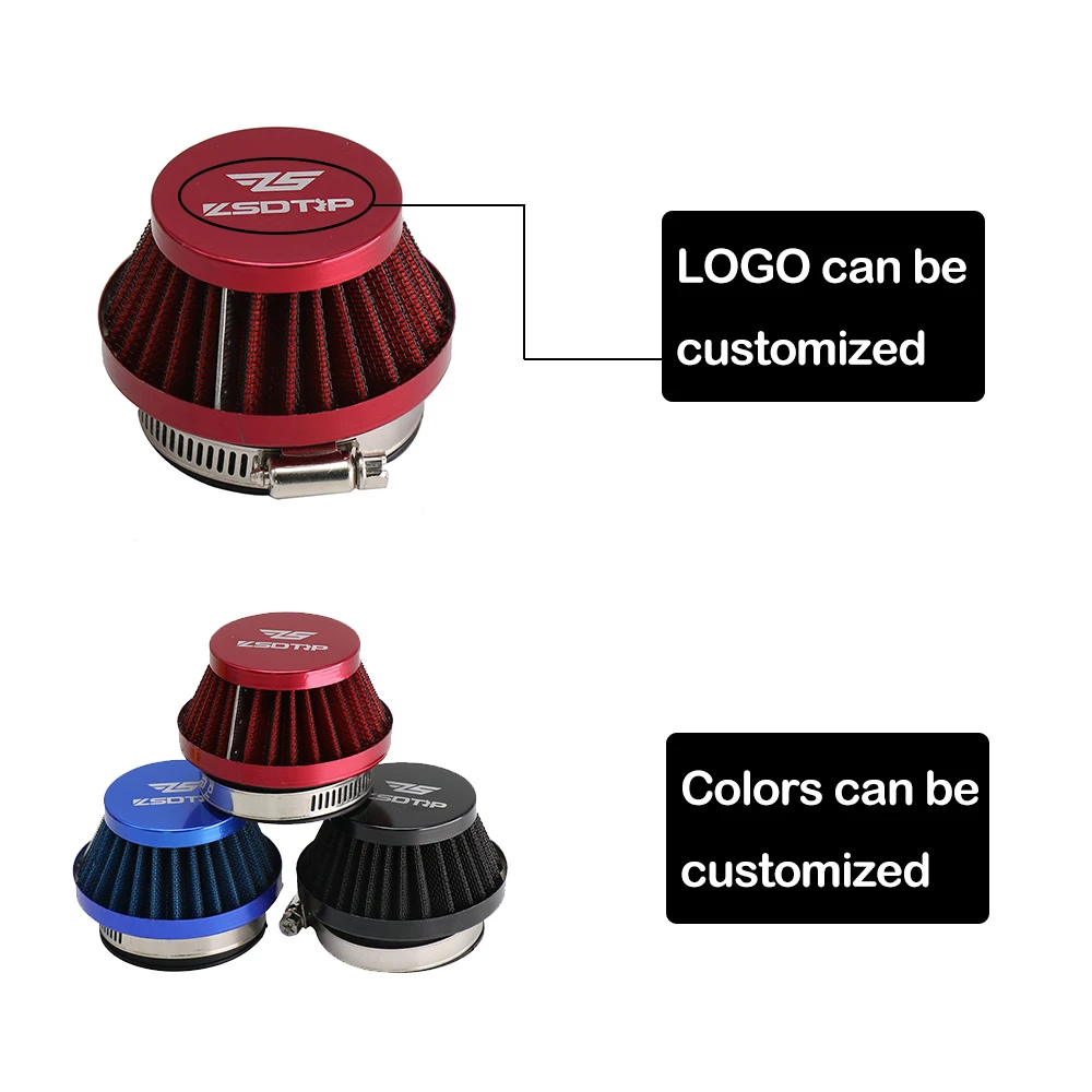 Motorcycle Air Filter ZSDTRP 32-60mm Steel Air Filter for 2 Stroke Engine Carburetor ATV UTV Quad