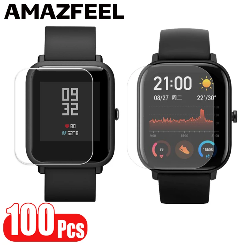 100 шт./упак. для Huami amazfit Bip Защитная пленка экрана Amazfit GTS 2 GTR 47 мм s Lite Stratos защита