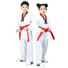 Traje de Taekwondo para adultos y niños, traje de manga larga de algodón puro para hombres y mujeres, traje de Taekwondo personalizado