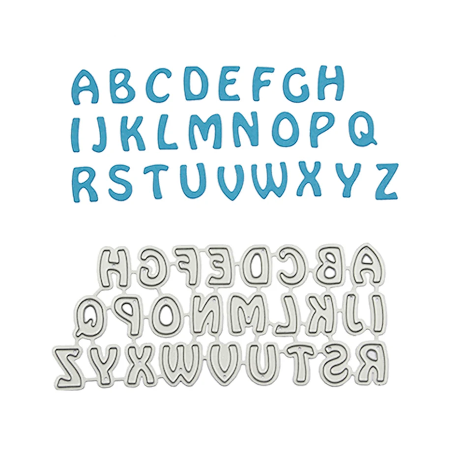 Letras del alfabeto decorativas, marcos de Metal y acero, troqueles de corte, álbum de fotos de recortes, tarjetas de papel de grabado