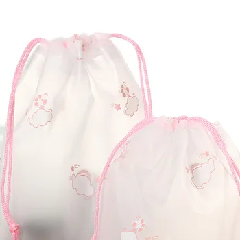 

Fashion Pink Cloud Transparent Make Up Bag Travel Drawstring Cosmetic Case Organizer Storage Wash Toiletry Beauty Makeup Pouch